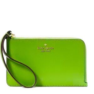 Kate Spade L-Zip wallet in Turtle Green NWT